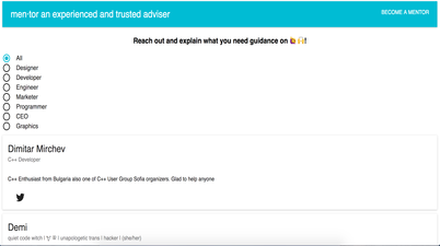 mentorlist screenshot